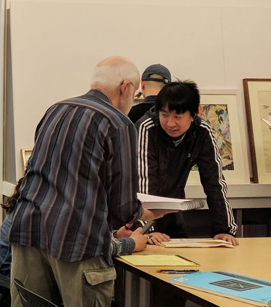 Zheng Qin in Michael Moore's Drawing class, 2017. 